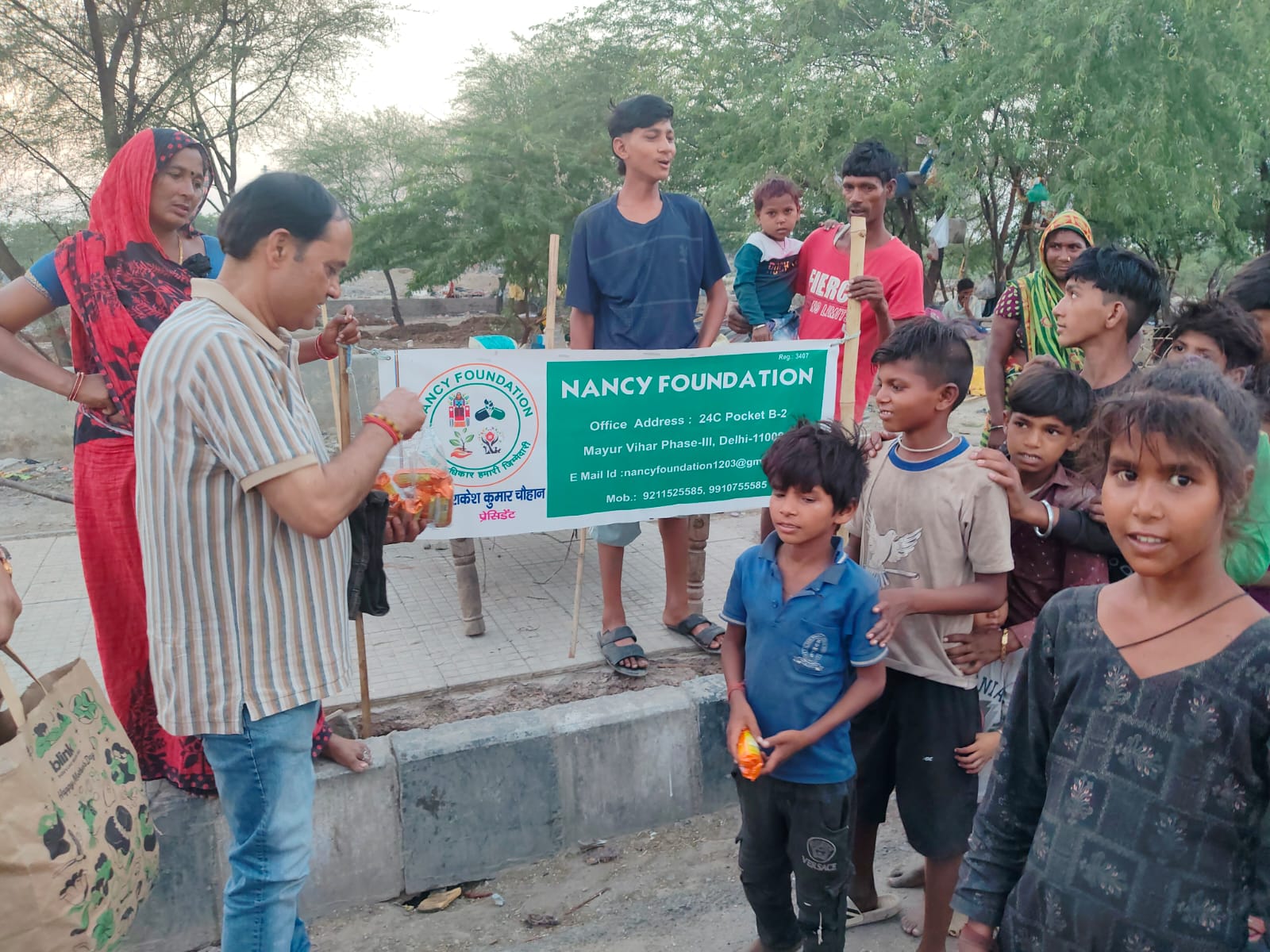 Volunteers at a clean-up drive.